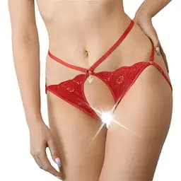 Сексуальні трусики з доступом Art of Sex - Lulu, розмір L-2XL, Червоний