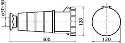 Розетка переносна P4 125А IP67 3P+PE ГП АСКО-УКРЕМ (A0080020010) - мініатюра 4