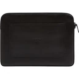 Чохол для ноутбука BlankNote Шкіряний на блискавці з кишенею та хлястиком на руку Чорний