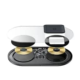 Заряджання бездротове BASEUS Simple 2in1 Wireless Charger Pro Edition For Phones+Pod 15 W (WXJK-C02) біле - мініатюра 2