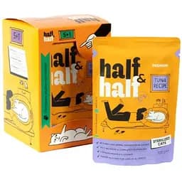 Набор влажных кормов Super Cat Half&Half «5+1» для стерилизованных кошек, кусочки с тунцом в соусе, паучи, 6 шт*100 г