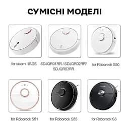 Бічні щіточки для пилососа Xiaomi Mi Robot Vacuum Cleaner Mi RoboRock Xiaowa 2 шт, Black 3 лопаті - мініатюра 4
