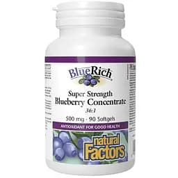 Концентрат чорниці Natural Factors BlueRich 500 мг 90 м'яких капсул