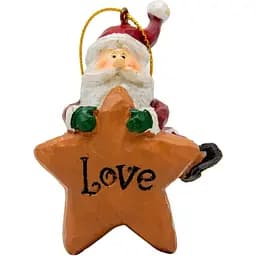 Ялинкова іграшка Дід Мороз зі зірочкою Sun Fai 9 см полістоун в асортименті (000180-2)