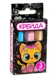 Мел карандаш, 3 штуки, разноцветный, Стратег