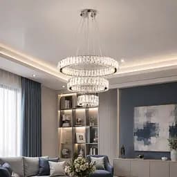 Світлодіодна люстра Splendid Ray L50804/600+400+200/3 LED (CH) з кришталем, хром, 100 Вт, з пультом і димером
