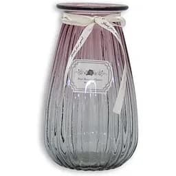 Ваза для цветов Crystal Rose стеклянная розовато-серая 19 см (YBCG-mt-4)