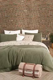 Постільна білизна Sherwood Haki (Фланель + Шерпа) Istanbul pbe0051506