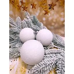 Набір ялинкових куль Оксамит 80 мм 6 шт Білий