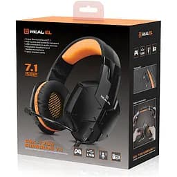 Ігрові навушники REAL-EL GDX-7700 Surround 7.1 Black/Orange (EL124100016) [112563] - мініатюра 13
