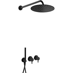 Душевая система Kohlman Axel 25 black + BOX скрытого монтажа KPL-QW260AB25, Черный матовый