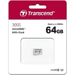 Карта пам'яті Transcend 64GB microSDXC class 10 UHS-I U1 (TS64GUSD300S) - мініатюра 2