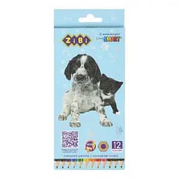 Карандаши цветные Smart Line Собаки и Коты, 12 цветов, шестигранный корпус