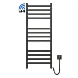 Електрична рушникосушка Navin Авангард 480x1200 Sensor з Wi-Fi, правобічна з таймером, чорний муар 12-112033-4880, Чорний матовий, Праве, Електронний