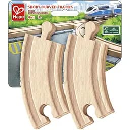 Набор для железной дороги Hape короткие изогнутые рельсы 4 шт. (E3776)