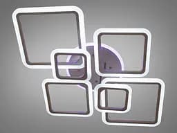 Люстра стельова LED Diasha A8160/6CF, 150W, 3200K-6500K, коричневий метал, сучасний стиль для коридора з пультом та підсвіткою - мініатюра 2