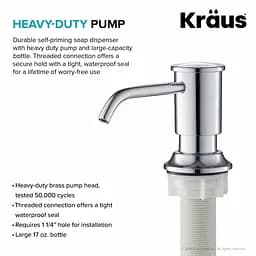 Дозатор для миючого засобу Kraus KSD-80CH, Хром - мініатюра 4