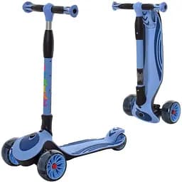 Самокат детский iTrike складной 40х14х65-76 см Синий 000222597