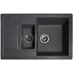 Гранітна кухонна мийка Romzha Jorum 78D Grafit (201) з 1.5 чашами