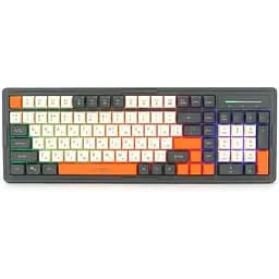 Клавіатура USB XStrike XS-1016, довжина кабелю 150 см, RGB підсвічування, Eng/Укр/Рус, 410х150х35 мм, Black/White/Orange, 101к, Q20