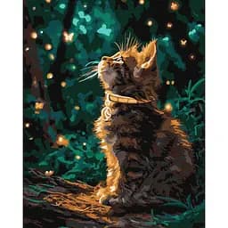 Картина за номерами "Кошеня та світлячки" ©art_selena_ua Ідейка KHO6881, 40х50 см