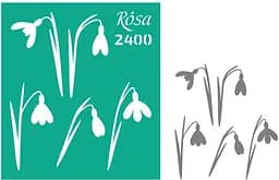 Трафарет многоразовый самоклеящийся №2400 9×10см серия Цветы Rosa TALENT