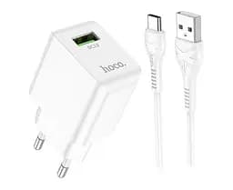 Комплект зарядного блока и кабеля Hoco Proton C98A USB-C Cable 1USB 18W белый