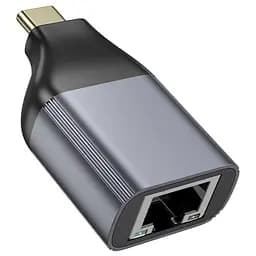 Адаптер перехідник Hoco UA35 Type-C to RJ45 metal grey - мініатюра 4