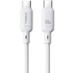 Дата кабель Baseus Silky Series OS Fast Charging Type-C to Type-C 100W (2m) (P10377704) Moon White