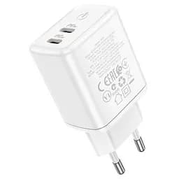 Зарядний пристрій адаптер 2 порти Borofone BN9 Reacher 2 Type-C 35 W білий - мініатюра 2