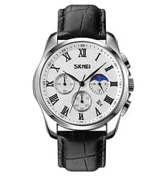 Годинник чоловічий наручний класичний Skmei 9260 (Сріблястий з білим циферблатом)
