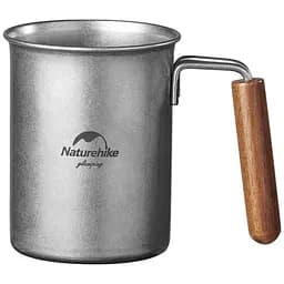 Кружка Naturehike NH21SJ001 з дерев'яною ручкою нержавіюча сталь 350 мл