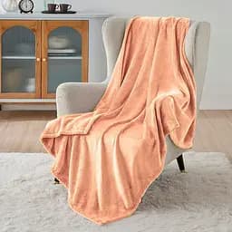 Плед однотонний HomeBrand, мікрофібра, 230х200 см, бежевий (4604)