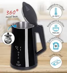 Електрочайник Adler AD 1345 black 1850-2200Вт/1.7л/STRIX/встановлення температури/(AD1345B) - мініатюра 4