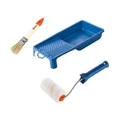 Валик "Гирпаинт" 100х30 мм с ручкой, ванночка и кисточка "Стандарт" Polax (770-262)