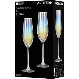 Набір келихів Ardesto Black Mars Zenith для шампанського 250 мл 2 шт. прозорий (AR2625EL) - мініатюра 4