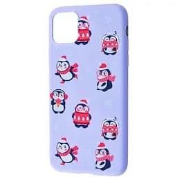 Чохол WAVE Fancy Winter Case (TPU) iPhone 12/12 Pro (white bear and penguins/dark blue)