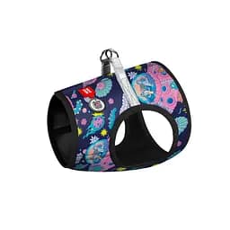 Шлея для собак м'яка Waudog Clothes з QR-паспортом малюнок Рік та Морті 1 S1 B 40-45 см C 29-31