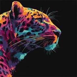 Картина за номерами "Яскравий леопард" Ідейка KHO6824, 30х30 см