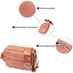 Жіноча сумка крос-боді з монетницею з екошкіри Vintage 22795 руда - мініатюра 4