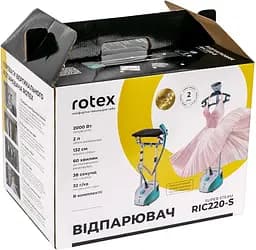 Відпарювач ROTEX RIC220-S SUPER STEAM для одягу вдома 2000Вт резервуар 2л стійка 50-132см Блакитний/Білий - мініатюра 3