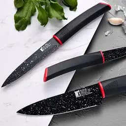 Набір ножів із покриттям під мармур Bergner Keops marble 3 шт. (BG-1151-BK) - мініатюра 5