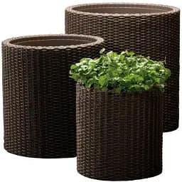 Горщик для квітів Keter L Cylinder Planter коричневий (17197934521_L) - мініатюра 3