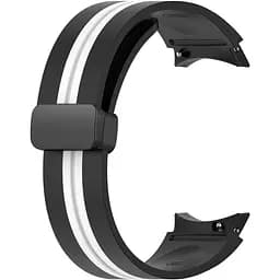 Браслет Cls-line-black для Samsung Galaxy Watch 5 - чорно-білий ширина кріплення 20мм силікон Watchbands (W35-8WB12227561)