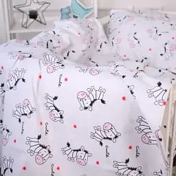 Простирадло MirSon Бязь 20-0040 Cute white zebra 110х160 см (2200010284478) - мініатюра 4