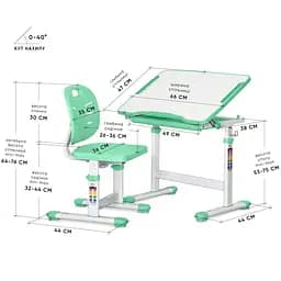 Комплект меблів Evo-kids Evo-06 Plus Green: стіл+стілець (Evo-06 Plus Z) - мініатюра 3