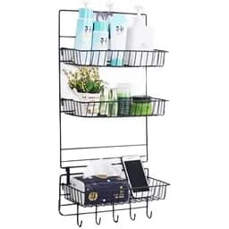 Настенная полка-органайзер Stenson 29.5х13х66 см черная (25589)