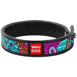 Браслет Waudog Design Лето, кожа, 18-20х1,5 см, черный