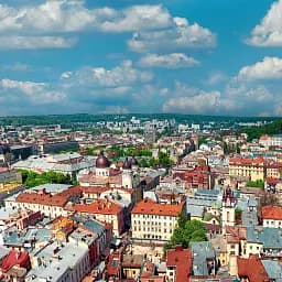 Інтер'єрна картина Львів, вид на центр з висоти, Lviv, інтер'єрний декор, 60×90 см (id0224) - мініатюра 5