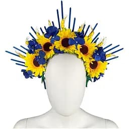 Обруч желто-голубой с подсолнухами Ярослава